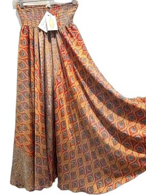 NWT Dolma wide leg flowy silk palazzo pants, one size